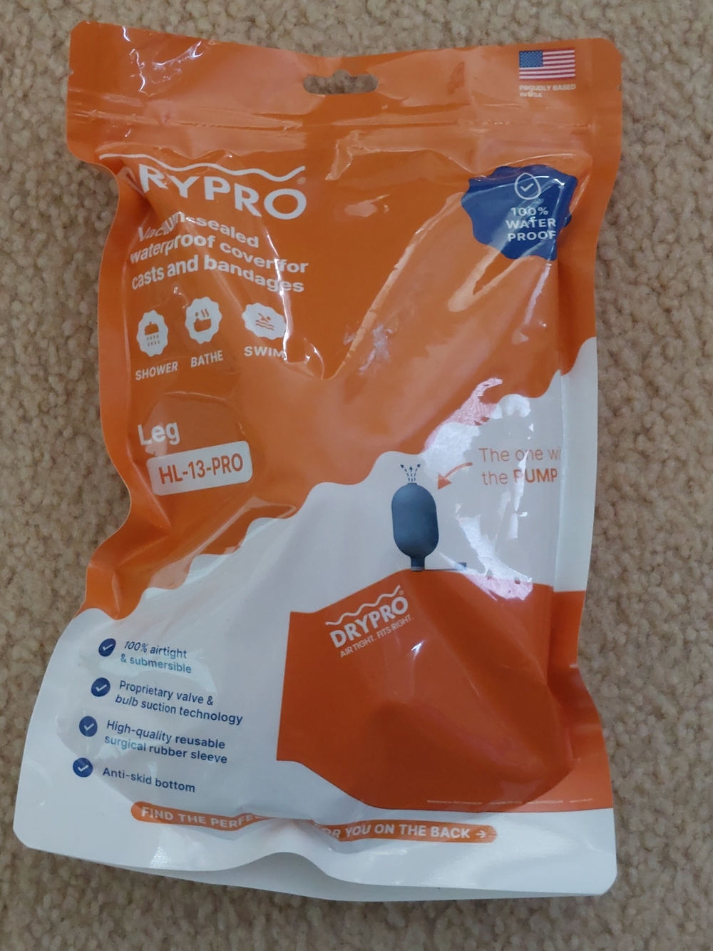 DRYPRO Vacuum-sealed waterproof cover for casts and bandages HL-13 Leg